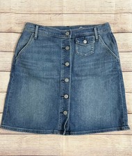 Gap Denim Mini Skirt Size 28 Medium Wash Button Front A-Line Casual Y2K NWOT