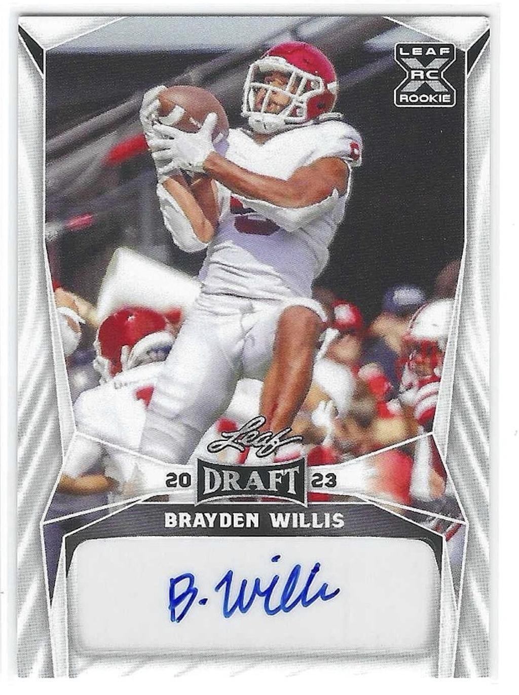 Brayden Willis 2023 Leaf Draft Autographs Blue #BA-BW1 Oklahoma Sooners