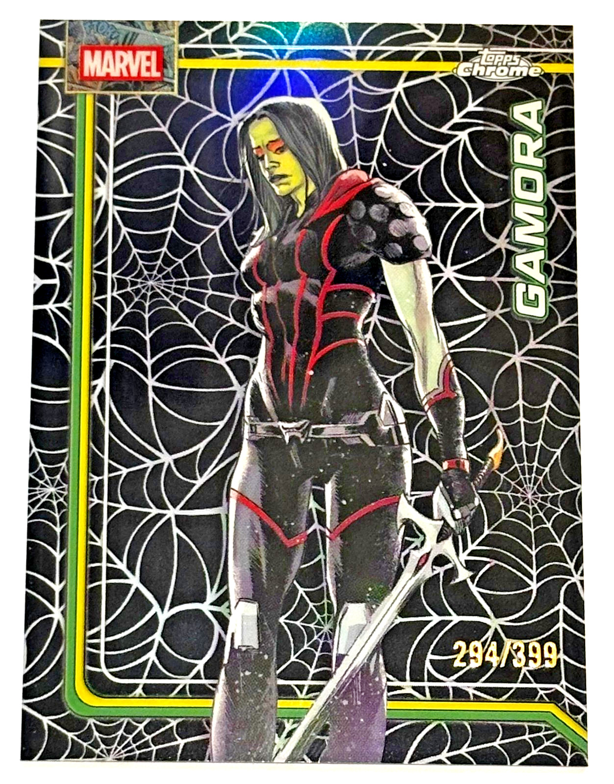 GAMORA 2026 TOPPS CHROME MARVEL SPIDER-WEB REFRACTOR /399 #040 SP GOTG THANOS