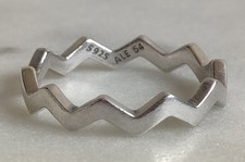 PANDORA S925 Ale Sterling Silver Timeless Zigzag Ring Size 54