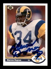 Marcus Dupree Autographed Signed 1991 Upper Deck Card #499 Los Angeles Rams