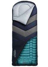 Sleeping Bag with Built-in Pad & Foot Pump All-in-One Inflatable Sleeping AirPad