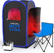 Portable Steam Sauna Tent 1000W 2.6L Home Spa Kit Chair Mats