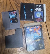 Pro Wrestling (NES) 1987 Hangtag Box and 5-Screw Game, TESTED AND WORKS!