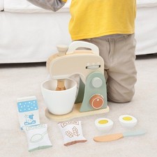 Wooden Toy Mixer Set Pretend Kitchen Accessory