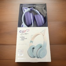 CAT Ear Gaming Bluetooth Headphones RGB LED Independent Microphone Foldable NEW