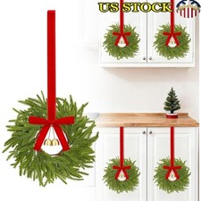 Mini Christmas Wreaths Perfect Holiday Home Decor Pine Needles Bells US