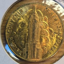 Empire State Building Souvenir Token Bronze Great Seal of New York Circulated