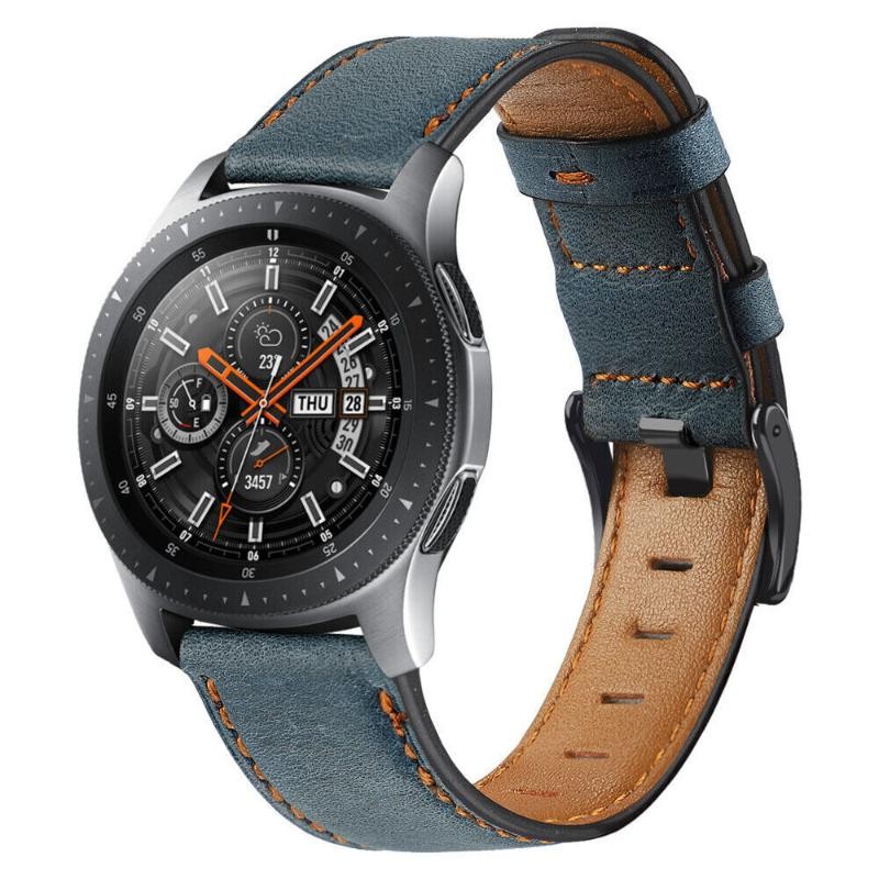 22mm For Samsung Galaxy Watch 3 Gear S3 45/46mm Genuine Leather Wrist Band Strap