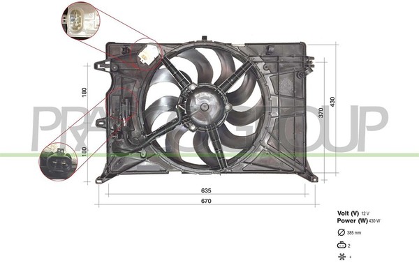 Prasco LüFter, MotorküHlung U.A. FüR Fiat, Jeep-image