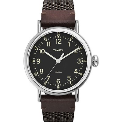 Herrenuhr TIMEX STANDARD TW2U89600 Leder Stoff braun INDIGLO