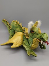 Folkmanis Dragon Finger Puppet Plush Green Shiny Gold 14 Beautiful Pre-owned