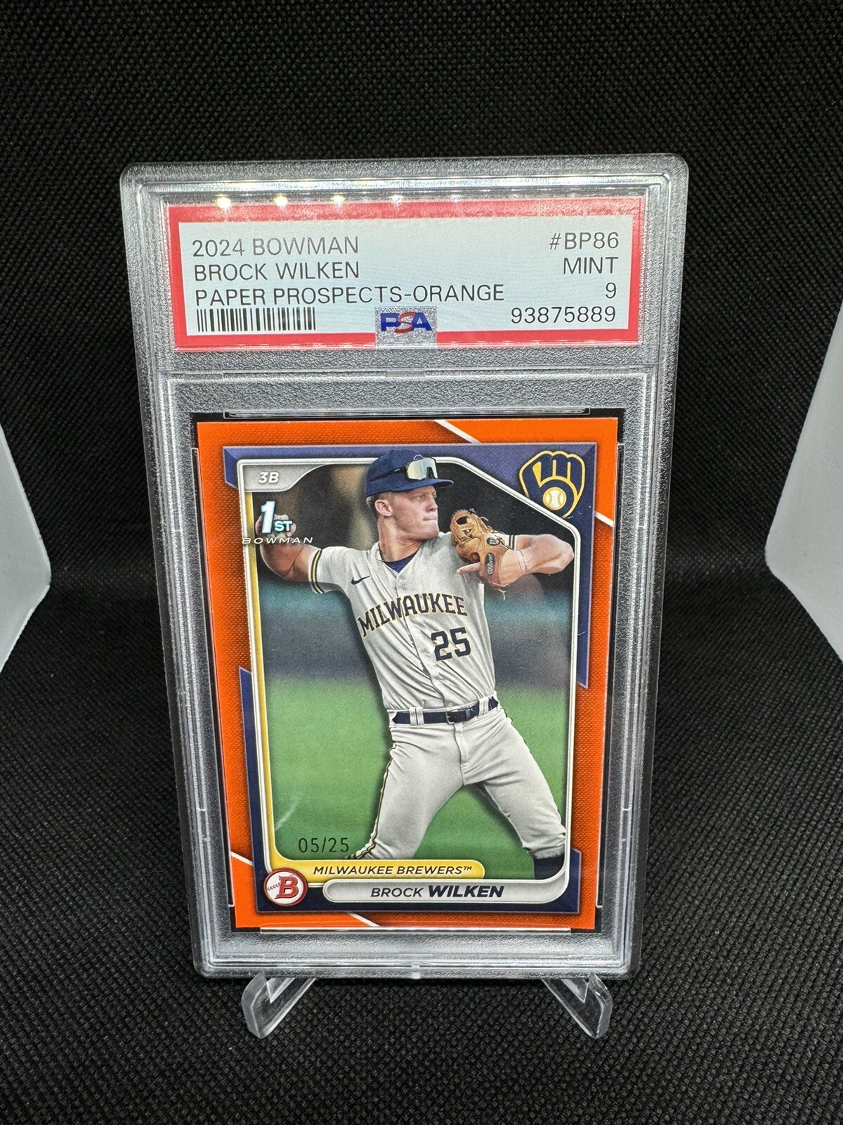 2024 Bowman Brock Wilken 1st Prospects Orange /25 #BP-86 RC Brewers