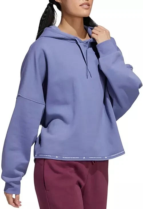 Adidas women's cropped shop french terry hoodie