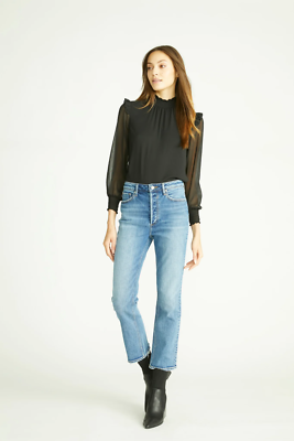 Jeans Droit Femme VIGOSS Taille 7/8 - Taille Basse, Délavé - Neuf Avec étiquette (Prix D'origine $68)