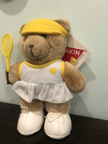 TENNIS Love Teddy Bear -DAKIN inc.VINTAGE 1987 8.5" ADORABLE Cute - Picture 3 of 11