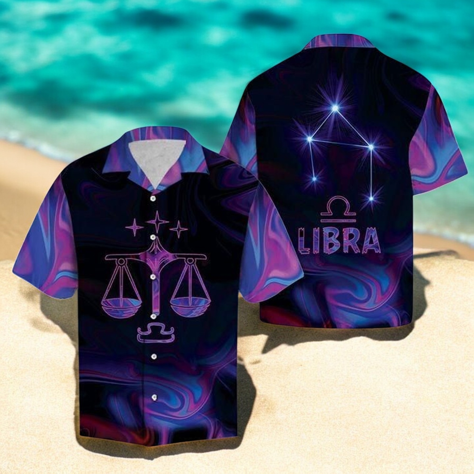 Stylish Amazing Libra Horoscope Hawaiian Shirt for Men US Size Perfect for Summer Fashion
