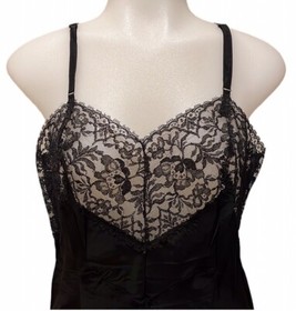 Vtg LADY LOVE Black Sexy Full Slip Dress~Nightgown~Bur-Mill Nyron~NWT~Lingerie