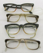  4 Eyeglasses VINTAGE - Cracked Scratchy Oxidized - Great for props or costume
