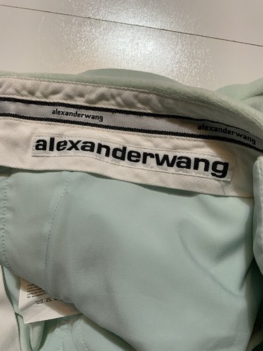 595 $ Alexander Wang gletschergrün ausgestellt Samt hohe Taille Stretch Hose Gr. 12 - Bild 7 von 18