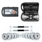 20kg Cast Iron Chrome Dumbbells Weights Set with Box  Weightlifting Bodybuilding