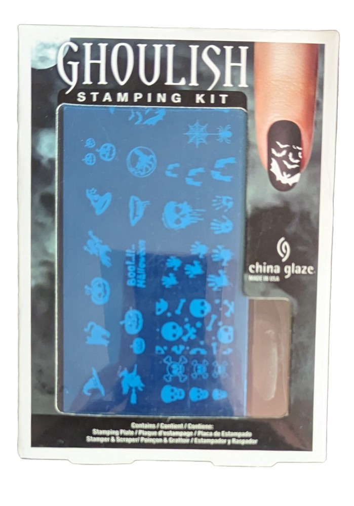 China Glaze Halloween Stamping Kit Stamping Plate Stamper & Scraper New