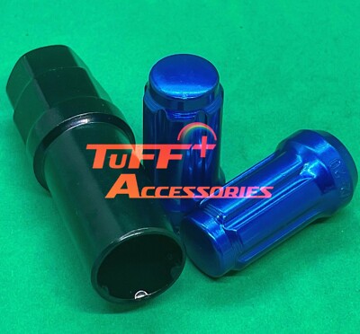 20 PCs Forged Steel Ultra Slim Spline Head 12x1.25 Blue Nuts + 1 Free Socket