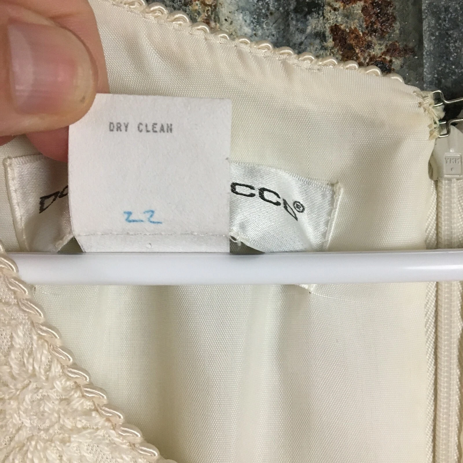 OFF WHITE Abito donna Ricco 10 tubino ricamato vita bassa bianco sporco Molly Ringwa