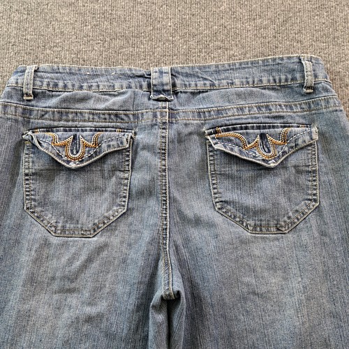 Cato Capri Pants Womens Size 12 Stretch Flap Pockets Blue Denim 34x24 - Picture 8 of 10