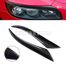 Carbon Fiber Headlight Eyebrow Eyelid Cover Trim For Volvo S40 V50 2004-2012