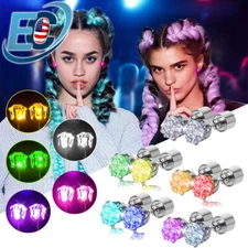 1/2/5 Pairs LED Light Up Earrings Studs Flashing for Dance Party Club Decor Gift