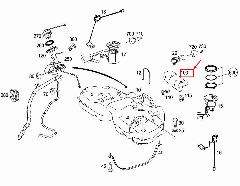 MERCEDES-BENZ R W251 Kraftstofftankhalterung A2514700081