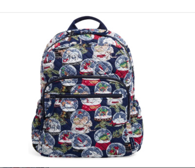 Vera Bradley 17  Campus Backpack  Christmas Snow Globes   NWT ~ So Festive
