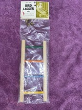 SMALL BIRD WOOD 8 inch LADDER WITH HOOKS COMBINED SHIPPING AVALIBLE L G WOODS