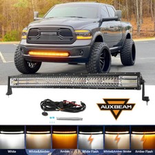 Auxbeam 42 Inch 6 Modes Whiteamber Curved Led Light Bars For Dodge Ram 1500