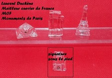 Série complète 3 fèves monuments Paris Duchène MOF verre tour Eiffel Louvre