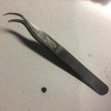 Precista Excelta 7-Sa TweezersCurved Fine 4-1/2” Anti Acid Antimagnetic Italy