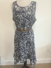 Verawang Floral Sleeve Dress XL Violet And Blue Color 