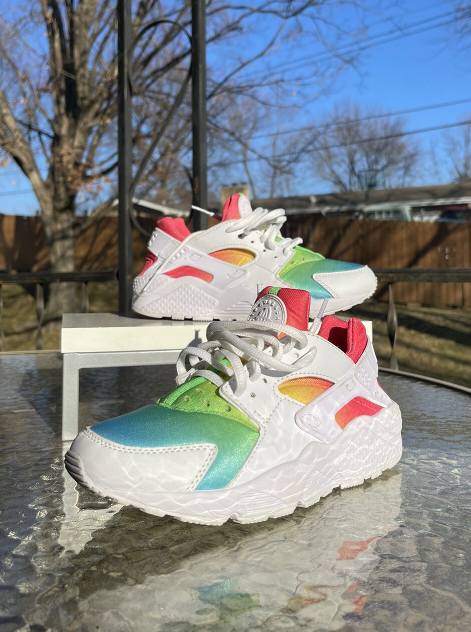 académico dormir Precioso 🔥Nike Air Huarache Run customized RAINBOW Sz 3.5Y or Women's Sz 5.5 | eBay