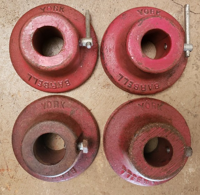 Vintage YORK Barbell Standard Collars, inner and outer adjustable