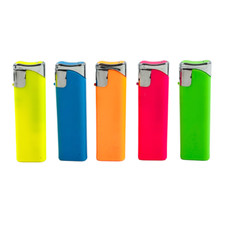 5 PACK Refillable Classic Cigarette Lighters Solid Neon Color Slide Lighter