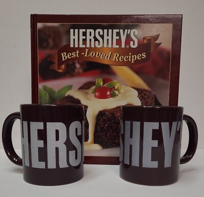Two Hershey Chocolate Coffee Mug 12 oz Since 1894 Brown w/ Silver Letters