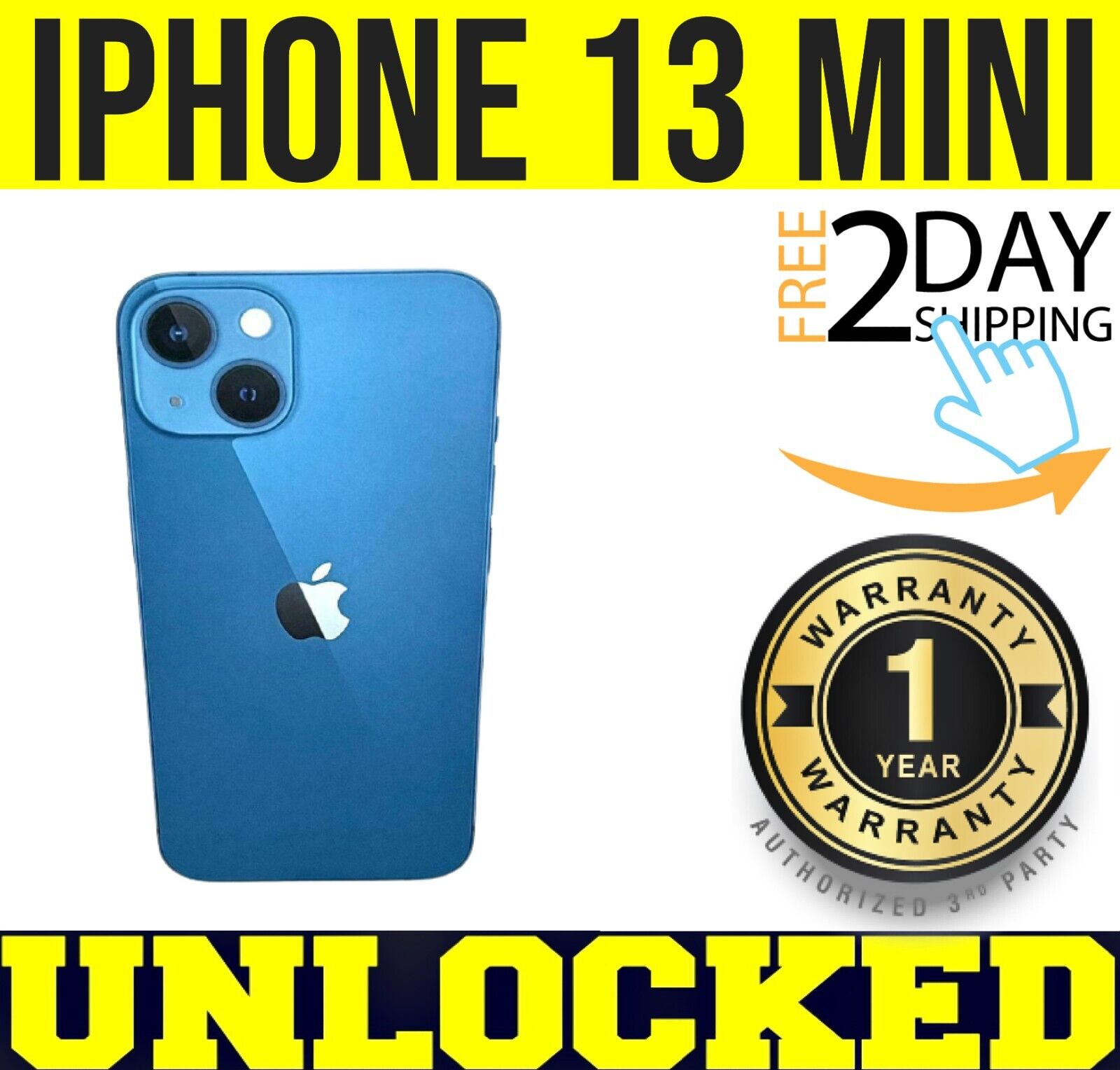 Apple iPhone 13 MINI - 128GB (FACTORY UNLOCKED) ✅ 1 YEAR WARRANTY✅ BLUE ❖SEALED❖