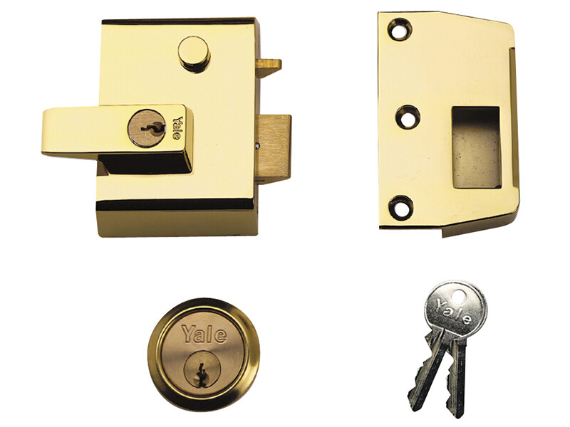 Yale Locks P2 Doppio Sicurezza Nightlatch 40mm Interasse Brasslux Finitura Visi