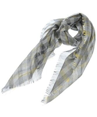 JIL SANDER Stoles GrayxYellow(Check Pattern) 2200544909069