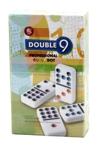 Dominoes Double 9 Nine Color Dot White Tile Professional Size NEW - 第 1/1 張圖片