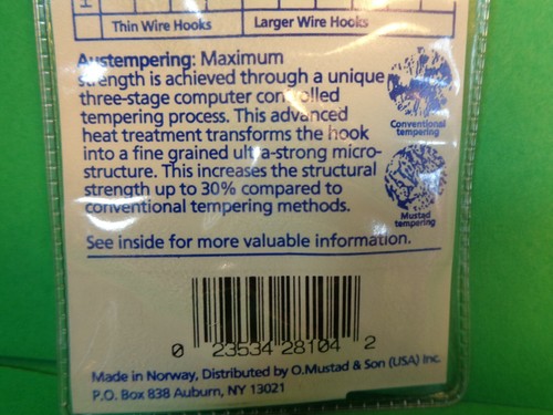 Mustad Pro Select Extra Strong Worm Hooks, Size 2/0 #32783, 20 Total Hooks (New) - Picture 7 of 9