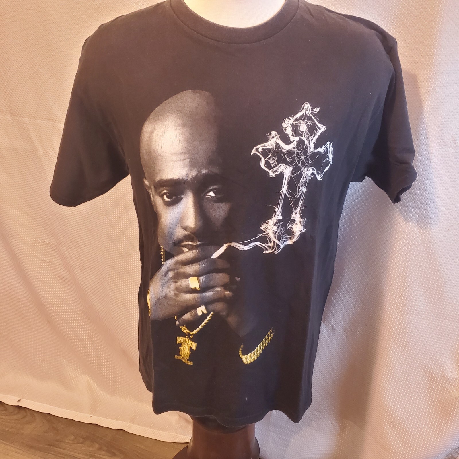 FILA Maglietta Tupac Shakur 2Pac Allstyle Thug Life Rap Death Row Records taglia L anni 90