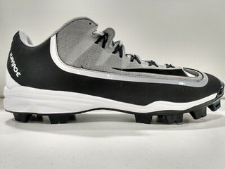 Nike Men's Huarache 2K Filth Pro Mid Baseball Cleats Gray Black Size 15