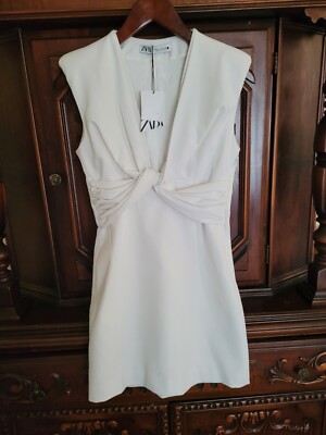 NWT Zara Size XS white Ivory Mini Cocktail Dress 7941/460 NWT Zara Size XS white Ivory Mini Cocktail Dress 7941/460